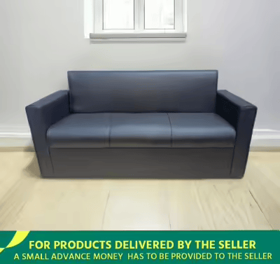 Nice Craft Aura Sofa Without Cushion for Living Room | Premium Leather Upholstered Couch | Modern Sofa for Home, Office & Bedroom Furniture Couch for Guests Room Office Waiting Room Festival